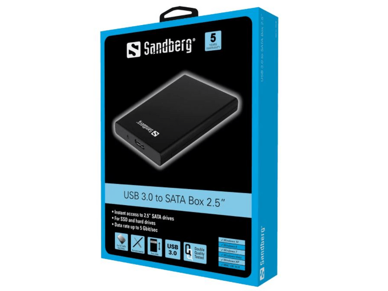 Sandberg USB 3.0 to SATA Box 2.5'' merevlemez (133-89)