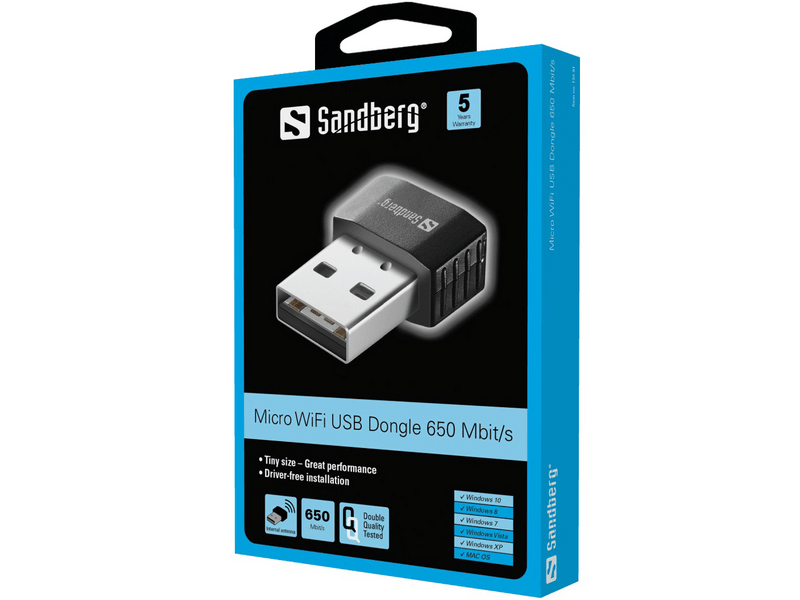 Sandberg USB Micro Wifi Adapter 650 Mbit/s (133-91)