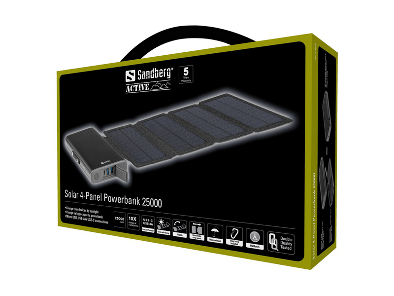 Sandberg 420-56 Solar 4-paneles 25000 mAh Powerbank