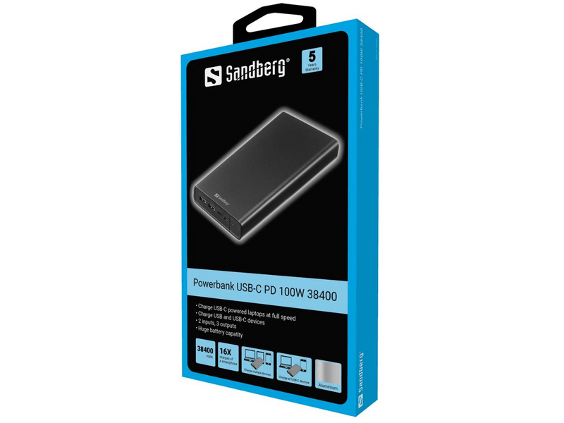 Sandberg 420-63 USB-C PD 100W 38400 PowerBank
