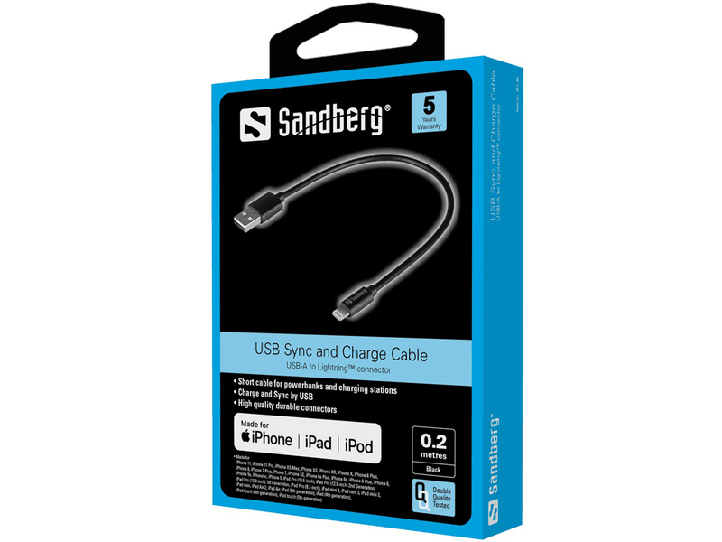 Sandberg 441-40 USB – Lightning kábel, 20 cm