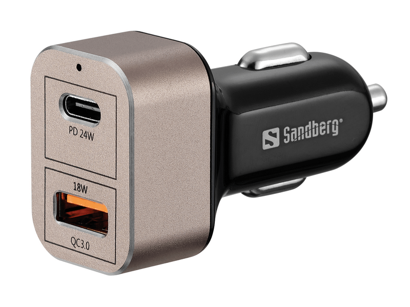 Sandberg 441-43 QC 3.0 + USB-C 24W Autós töltő
