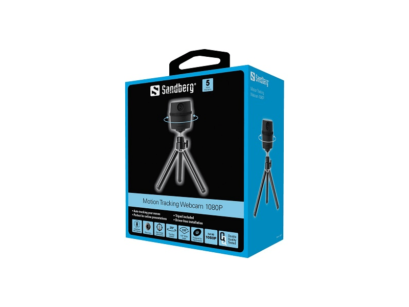 Sandberg Mozgáskövető webkamera 1080P (134-27)