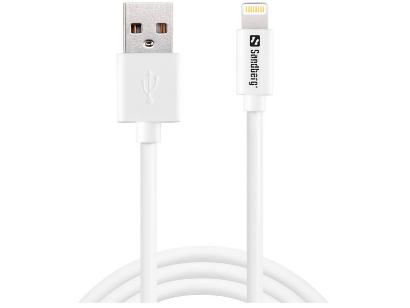 Sandberg 440-75 USB - Lightning Töltő- és adatkábel, 1 m, Fehér