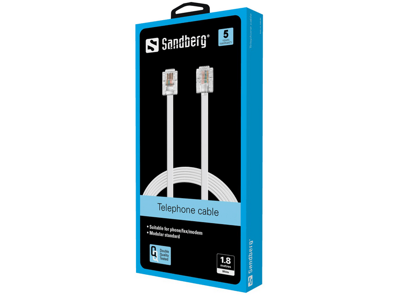 Sandberg 500-60 RJ11 Telefonkábel, 1,8 m
