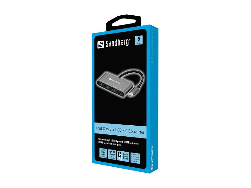 Sandberg USB-C to 3 x USB 3.0 Converter (136-03)