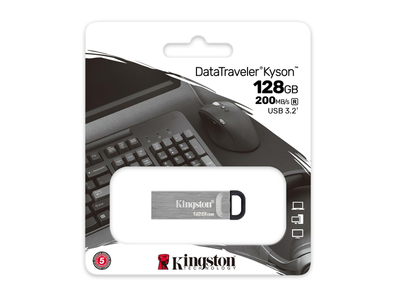 Kingston DataTraveler Kyson USB Flash Drive, 128 GB