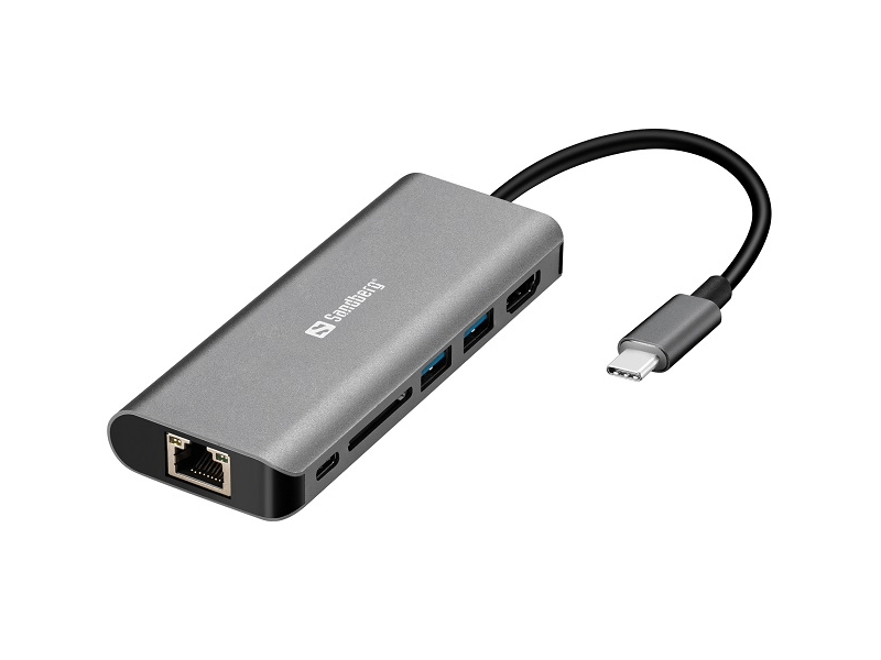 Sandberg USB-C dokkoló HDMI+LAN+SD+USB100W (136-18)
