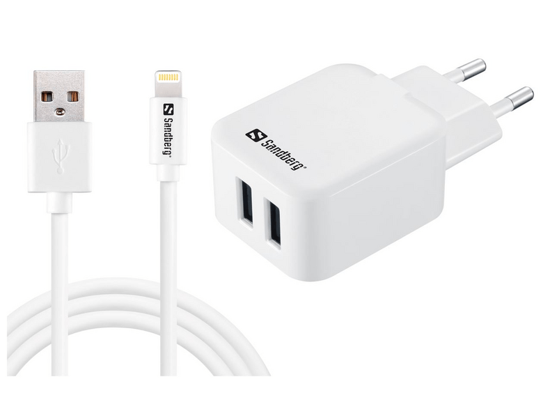 Sandberg 441-03 Lightning 2.4A Töltő adapter+kábel