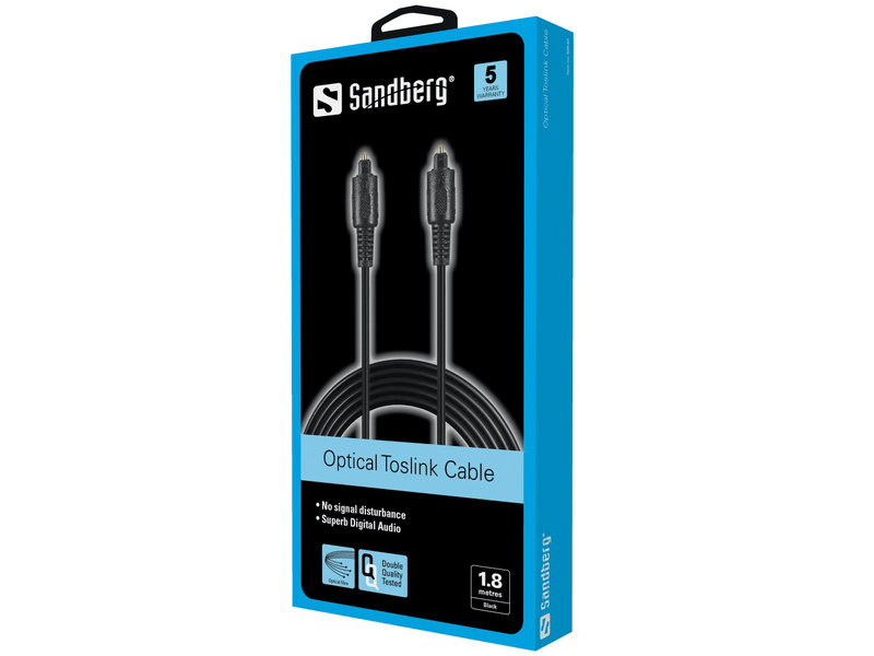 Sandberg 505-40 Optikai Toslink kábel, 1,8 m