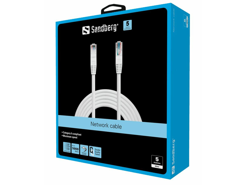Sandberg 506-96 RJ45 UTP hálózati patch kábel, 5 m