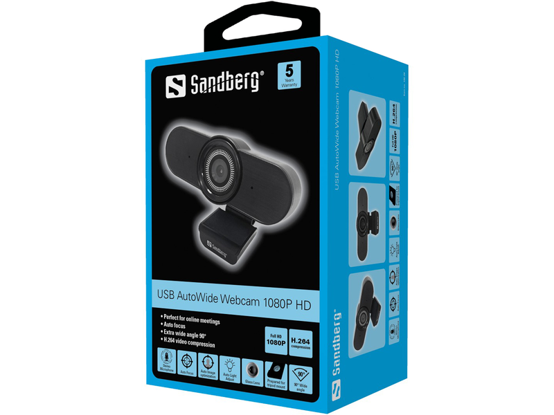 Sandberg USB AutoWide Webkamera 1080P HD (134-20)