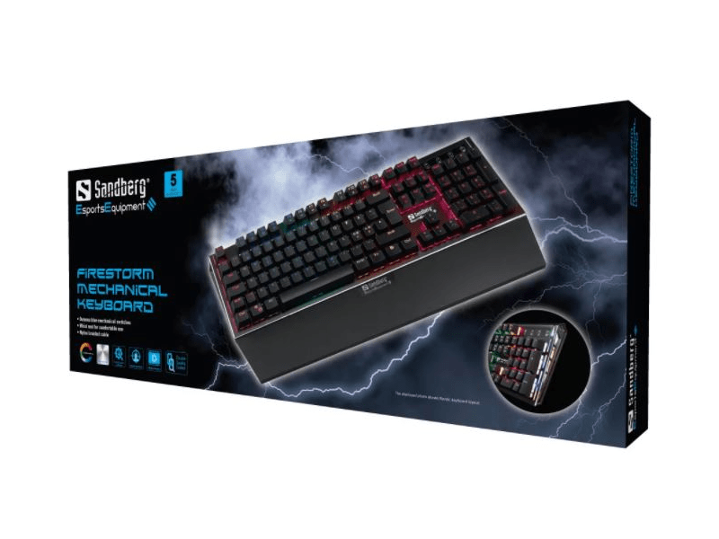 Sandberg FireStorm mechanikus gamer billentyűzet, UK (640-13)