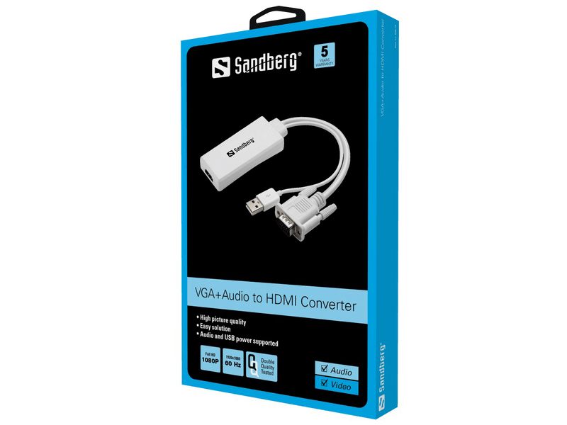 Sandberg 508-78 VGA + Audio – HDMI átalakító