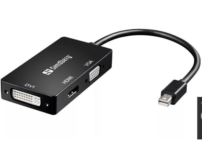 Sandberg MiniDP>HDMI+DVI+VGA átalakító (509-12)