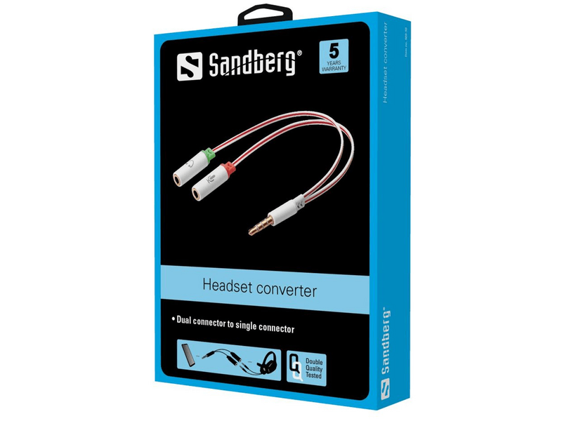 Sandberg 508-59 Dual-Single Jack átalakító