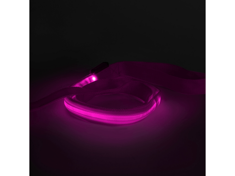 Yummie LED-es póráz, 120 x 2,5 cm, rózsaszín (60026B)