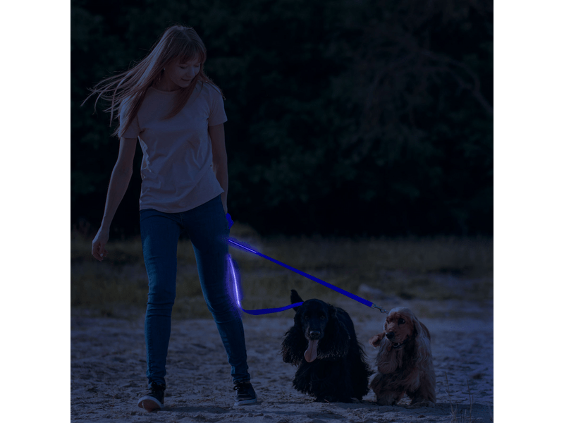 Yummie LED-es póráz, 120 x 2,5 cm, kék (60026D)