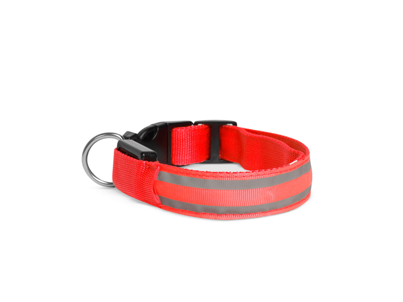 Yummie LED -es nyakörv, akkumulátoros, M méret, piros (60028B)