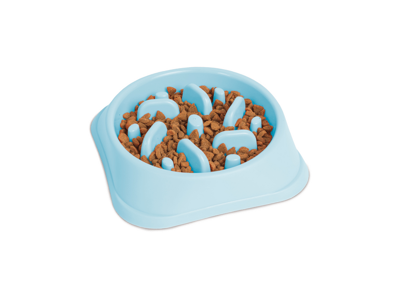 Yummie Etetőtál habzsolásgátlóval, 20 x 20 x 4,5 cm, kék (60061A)