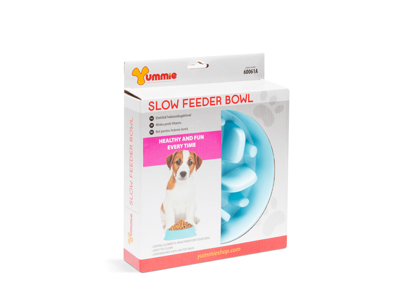 Yummie Etetőtál habzsolásgátlóval, 20 x 20 x 4,5 cm, kék (60061A)