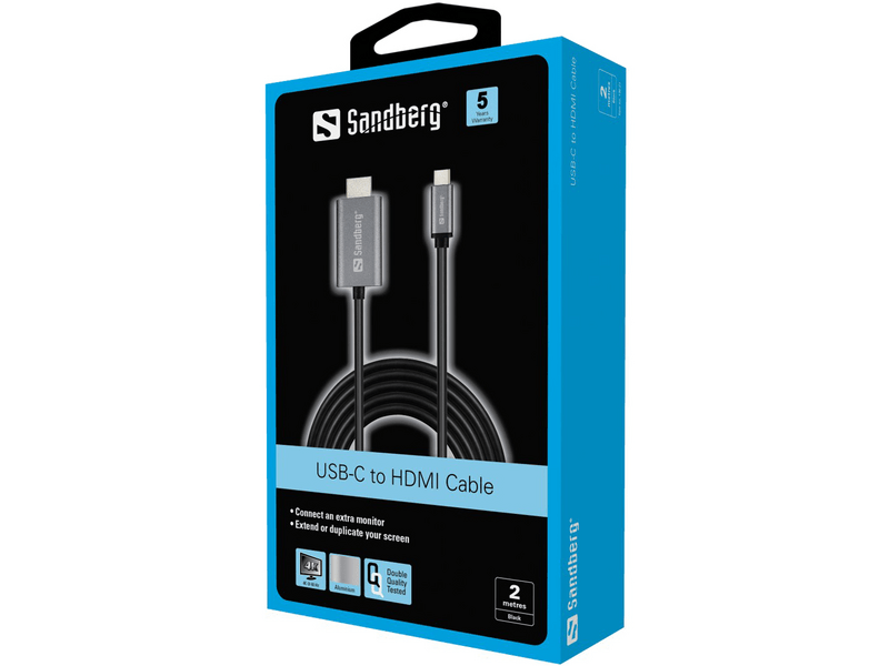 Sandberg 136-21 USB-C – HDMI kábel, 2 m