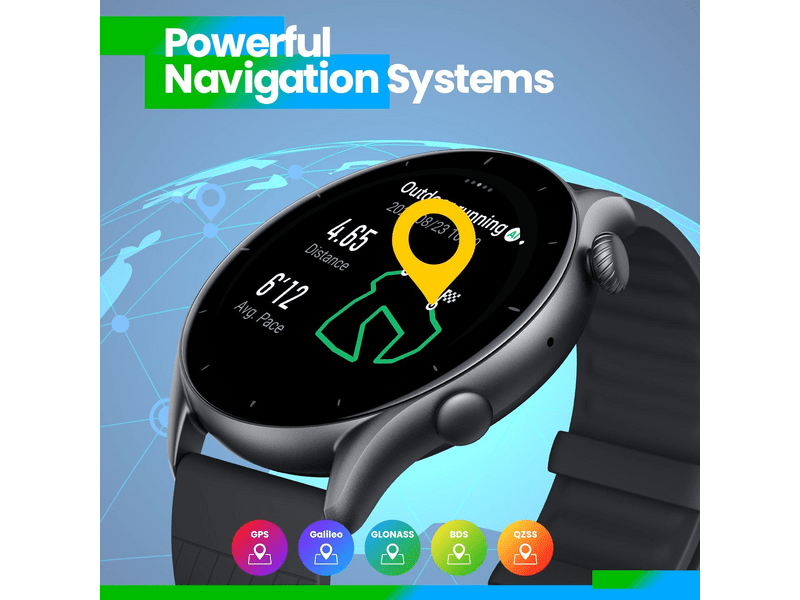 Amazfit GTR 3 Okosóra, Thunder Black