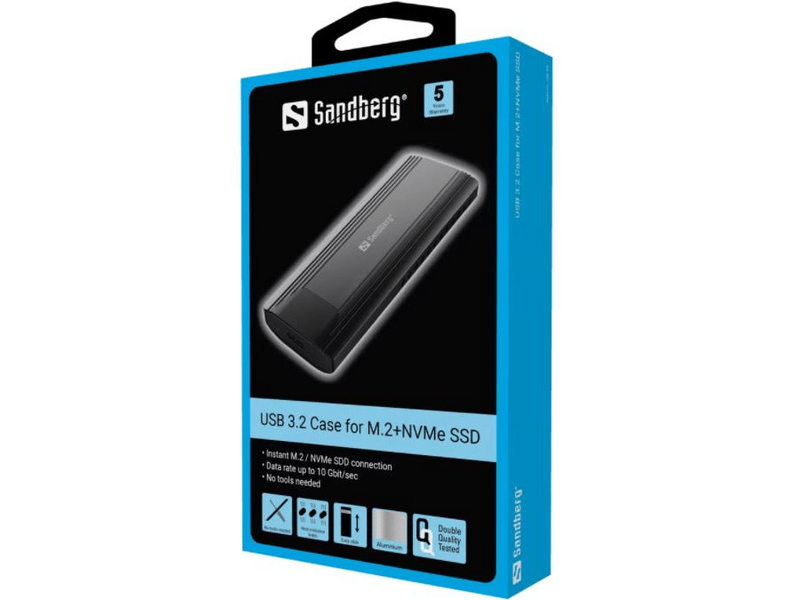 Ssandberg USB 3.2 átalakíó tok M.2+NVMe SSD (136-39)