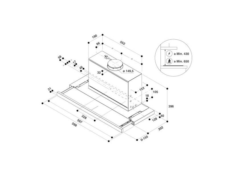 Whirlpool AKR 634 GY/3 Teleszkópos páraelszívó