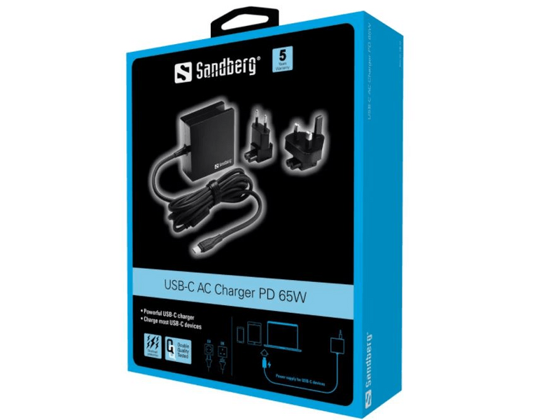 Sandberg USB-C PD AC-töltő 65W EU+UK (135-72)