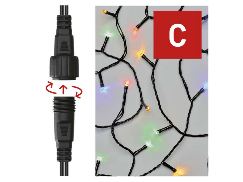 Emos Standard LED sorolható karácsonyi füzér, kültéri és beltéri, 10 m, többszínű (D1AM03)