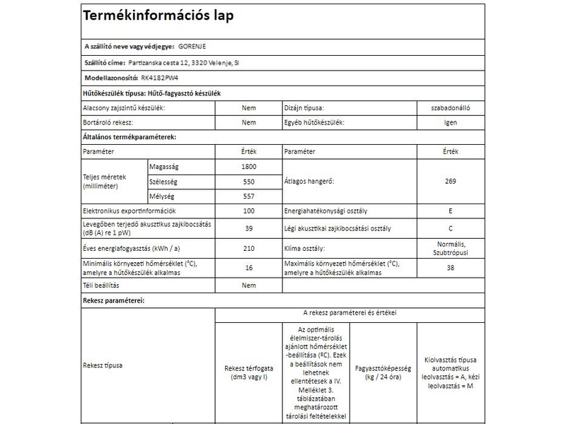 Beko RCSA330K30WN Alulfagyasztós kombinált hűtőszekrény