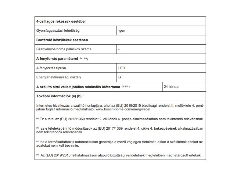 Bosch KGE36AWCA Alulfagyasztós kombinált hűtőszekrény