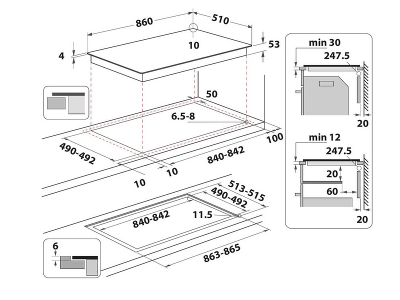 Whirlpool SMP 9010 C/NE/IXL Indukciós üvegkerámia főzőlap