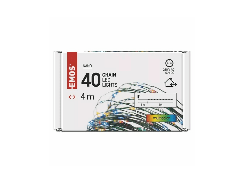 EMOS LED karácsonyi nano színes fényfüzér, 4 m (D3AM01)