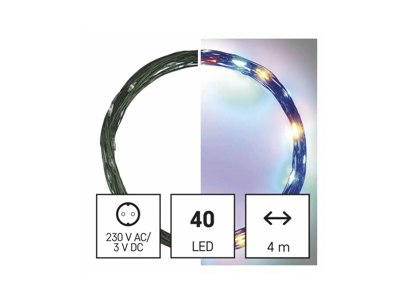 EMOS LED karácsonyi nano színes fényfüzér, 4 m (D3AM01)