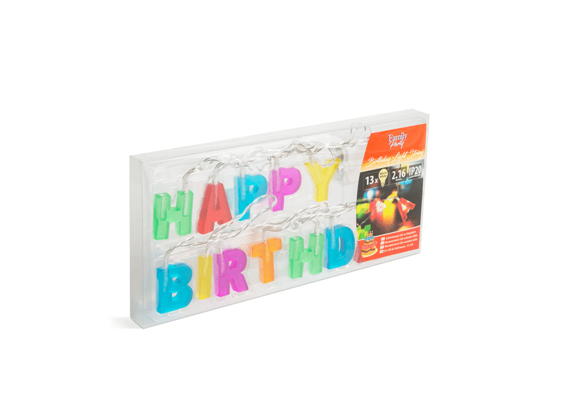 Family 56529A Születésnapi LED-es fényfüzér, színes
