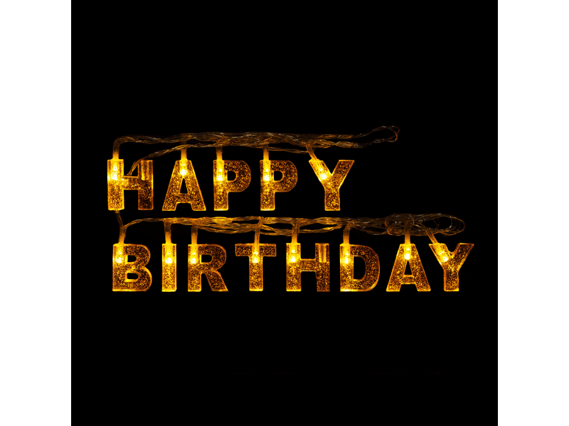 Family 56529B Születésnapi LED-es fényfüzér, arany