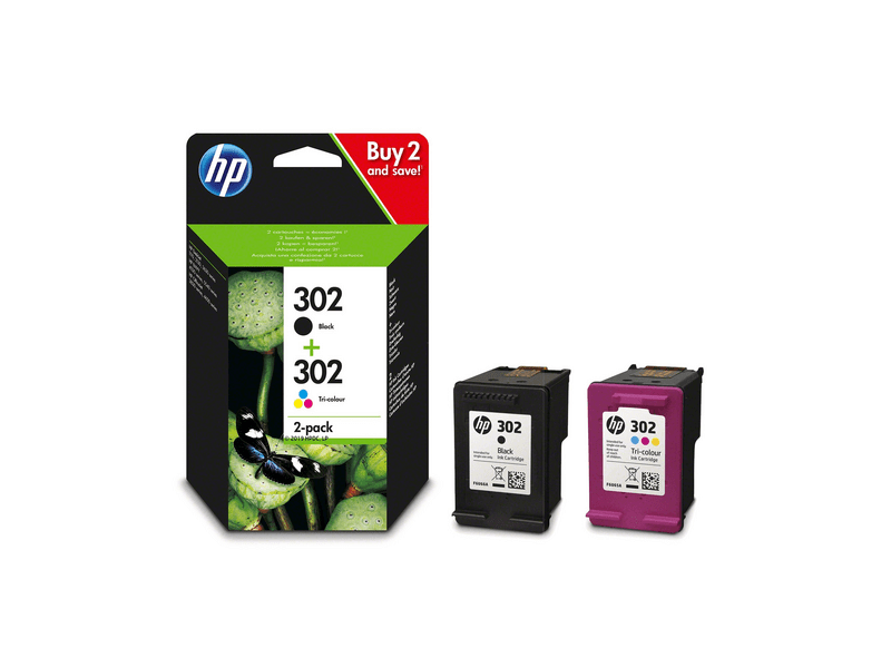 HP 302 2 darabos eredeti tintapatron csomag (X4D37AE)