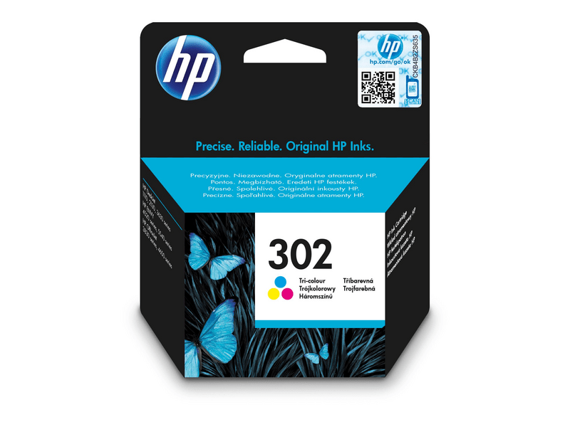 HP 302 háromszínű eredeti tintapatron (F6U65AE)