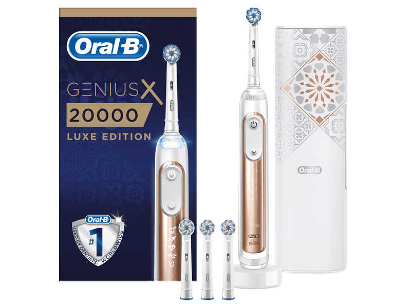 Oral-B Genius X Luxe Edition Rose Gold Elektromos fogkefe Sensi fejjel