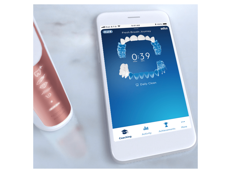 Oral-B Genius X Luxe Edition Rose Gold Elektromos fogkefe Sensi fejjel