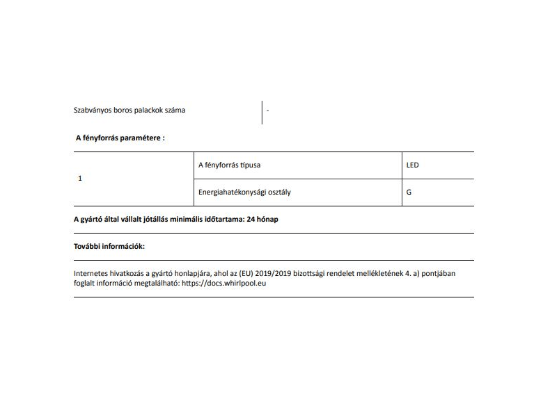 Whirlpool WHC18 T341 Beépíthető alulfagyasztós hűtőszekrény