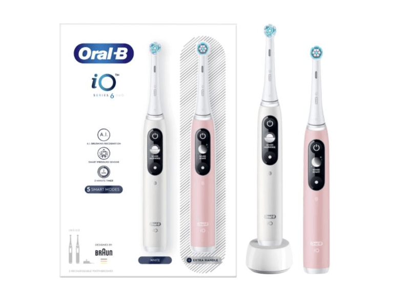 Oral-B iO6 DuoPack Fehér + Rózsaszín Elektromos fogkefe