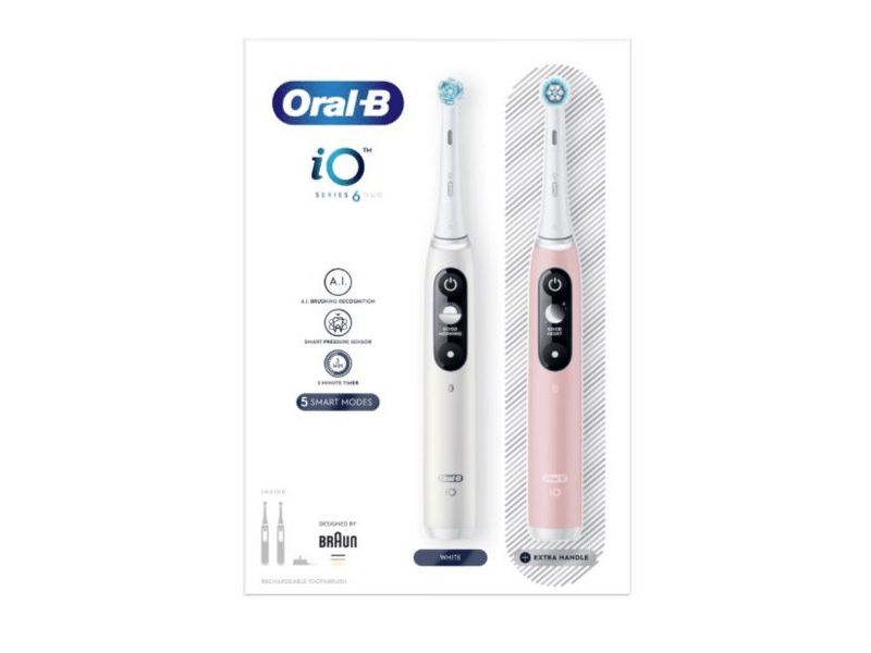 Oral-B iO6 DuoPack Fehér + Rózsaszín Elektromos fogkefe