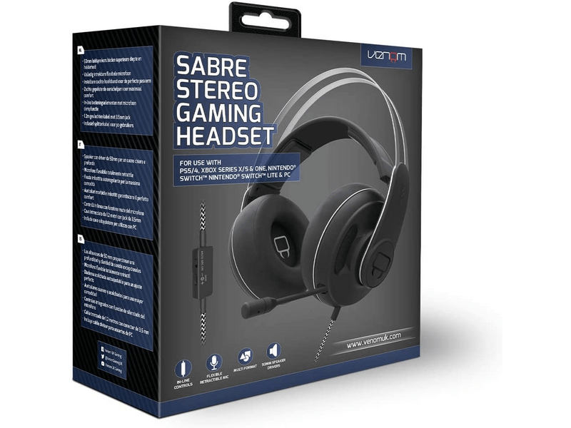 Venom VS2875 Sabre Stereo Gaming Headset, fekete