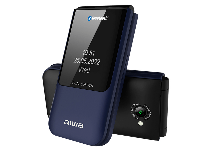 Aiwa FP-24BL Flip mobiltelefon, kék