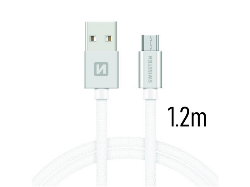 Swissten podatkovni kabel s tekstilnim premazom, USB-C/lightning MFI, 1,2 m, bijeli (71526203)