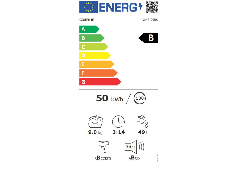 Gorenje WNEI94BS Elöltöltős mosógép