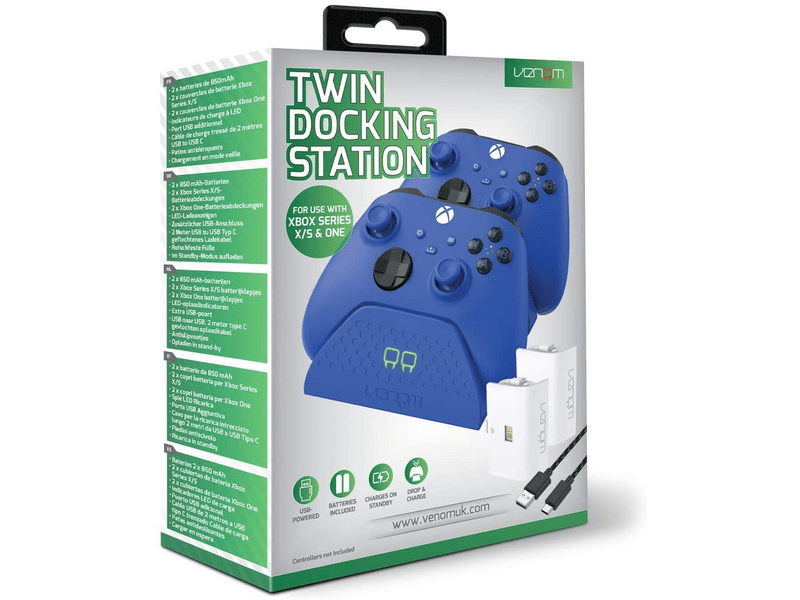 Venom VS2888 Xbox Dupla töltőállomás 2 db akkuval, kék